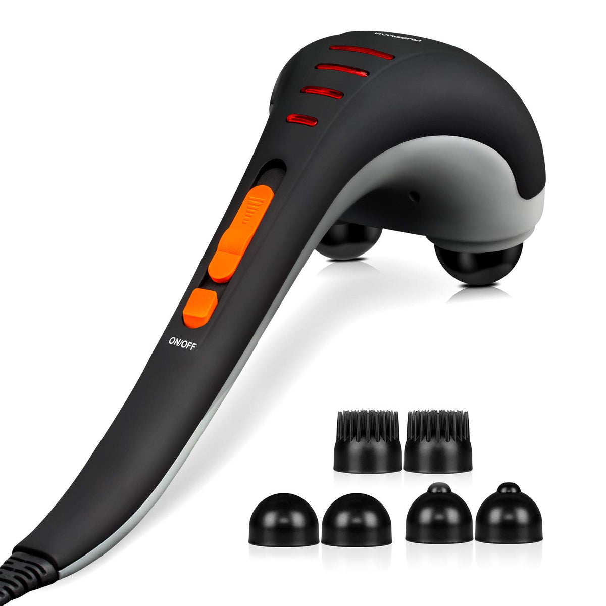 Hangsun Handheld Neck Back Massager For Pain Relief Deep Tissue, Double Head Full Body Percussion Massage Mg400 For Shoulder, Le