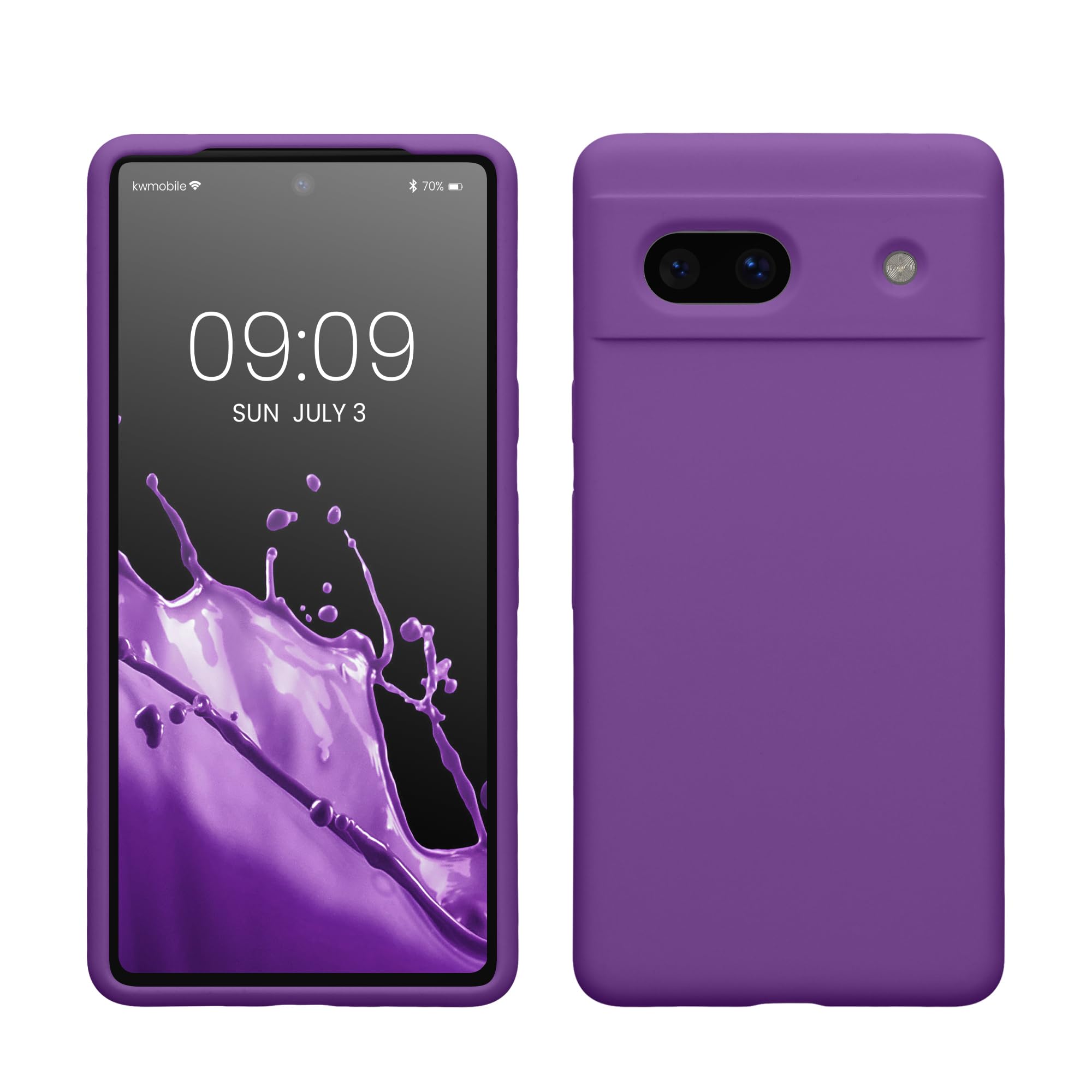 kwmobile Case Compatible with Google Pixel 7a Case - TPU Silicone Phone Cover with Soft Finish - Orchid Purple