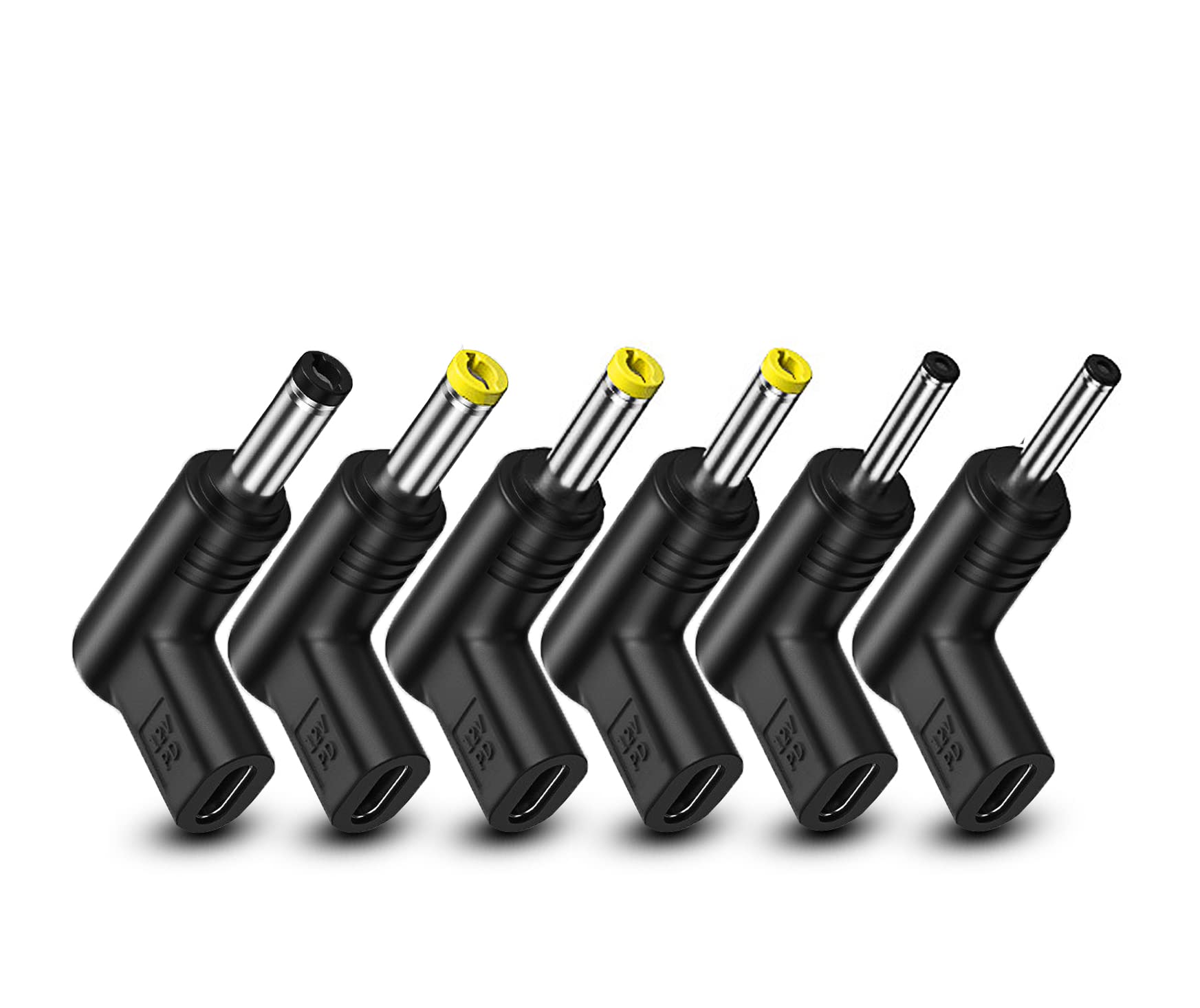 YAODHAOD USB 3.1 Type C Female to DC Male Adapter, 90 Degree Angled USB C to DC 5V PD Emulator Trigger Charging Adapter Plug for