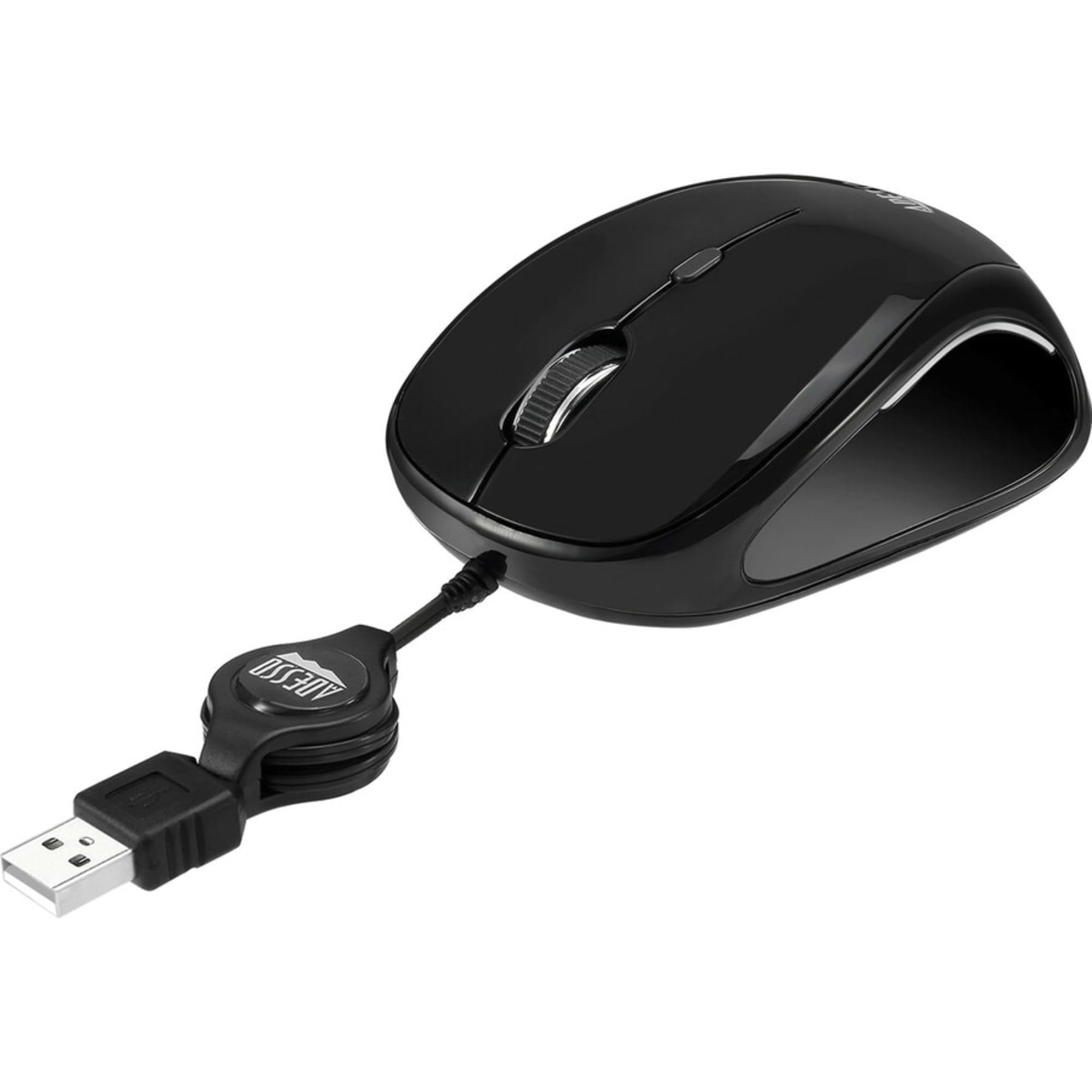 Adesso Ergonomic Imouse S8   Retractable Optical Usb Mouse (Black)