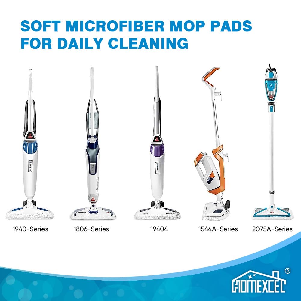 Homexcel 8 Pack Steam Mop Replacement Pads Compatible With Bissell Powerfresh Steam Mop 1940 1806 1440 1544 Series, Model 19402