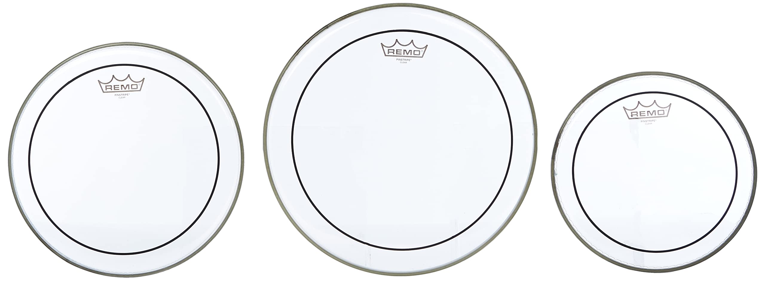 Remo Pp 0920 Ps Pinstripe Clear Tom Drumhead Pack   10'', 12'' & 14''