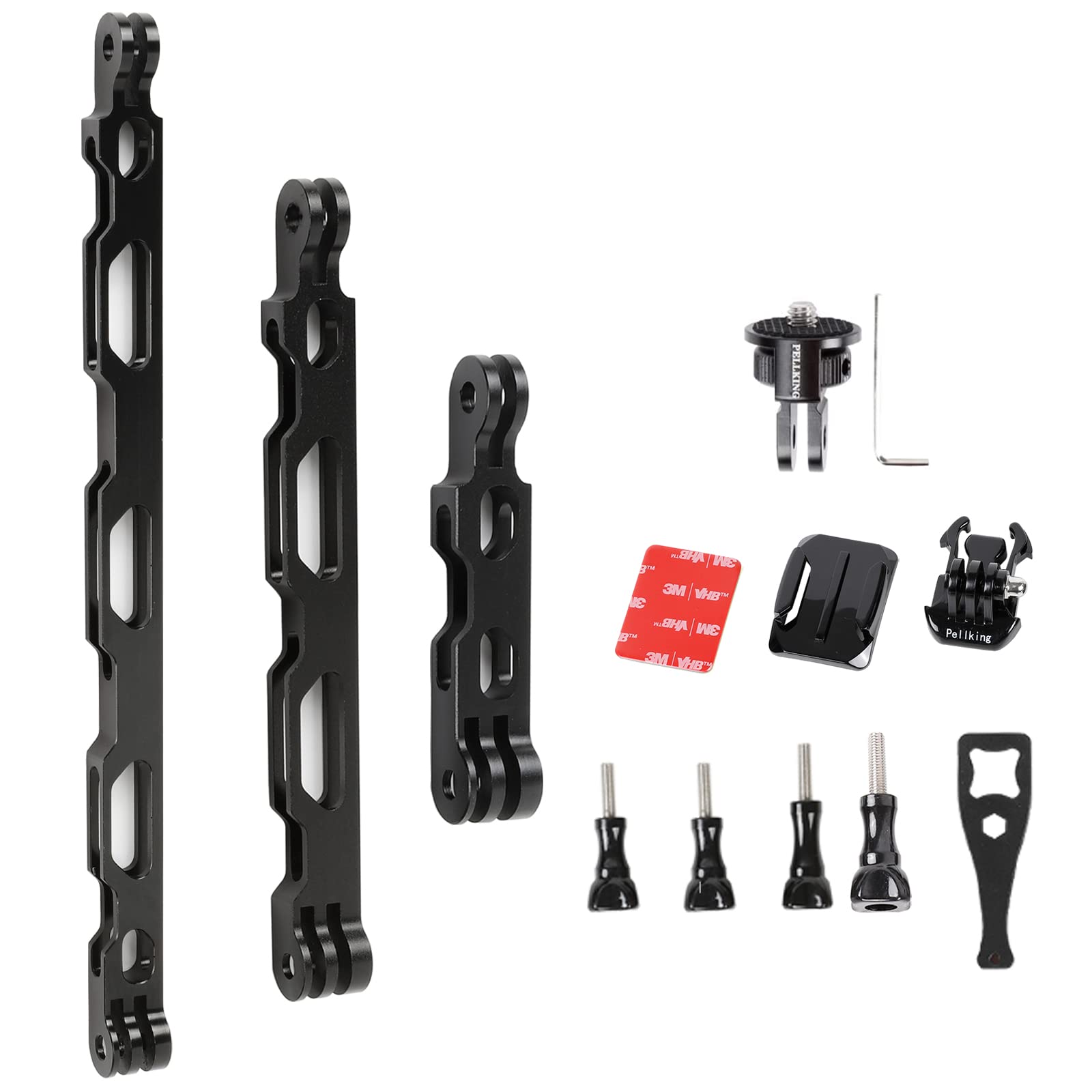 Pellking (12 Pcs) Aluminum Alloy Extension Arm Kit For For Insta360 One X3,X2,X,Metal Bike Mount Helmet Sticker Extension Arm Mo