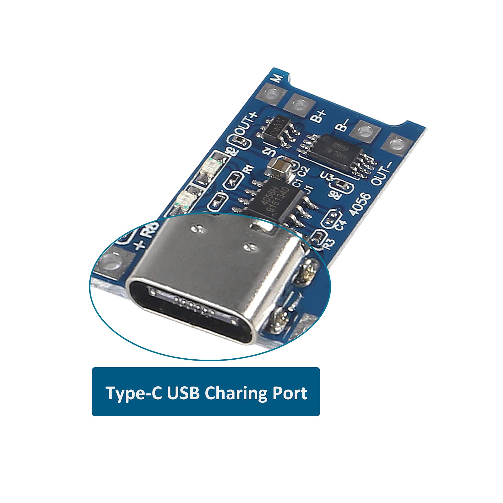 Aediko 20Pcs Tp4056 Type C Usb 5V 1A 18650 Lithium Battery Charger Module Li Ion Charging Board Tc4056A With Dual Protection Fun