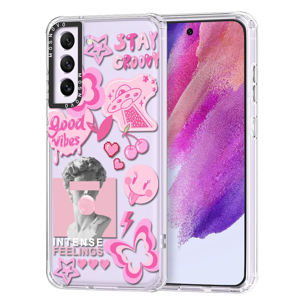 MOSNOVO Case for Samsung Galaxy S21 FE, [Buffertech 6.6ft Military-Grade Drop Protection] [Anti Peel Off Tech] Clear TPU Bumper 