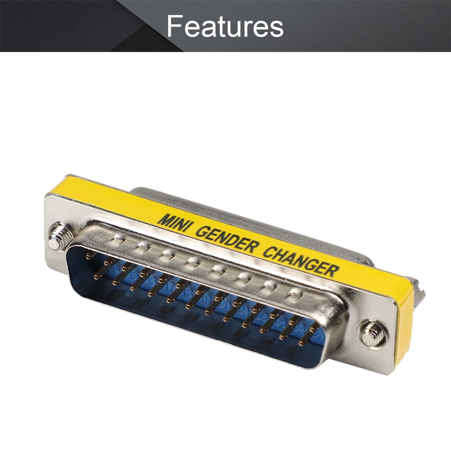 Fielect Db25 Vga Gender Changer 25 Pin Female To Male 2 Row Mini Gender Changer Coupler Adapter Connector For Serial Application