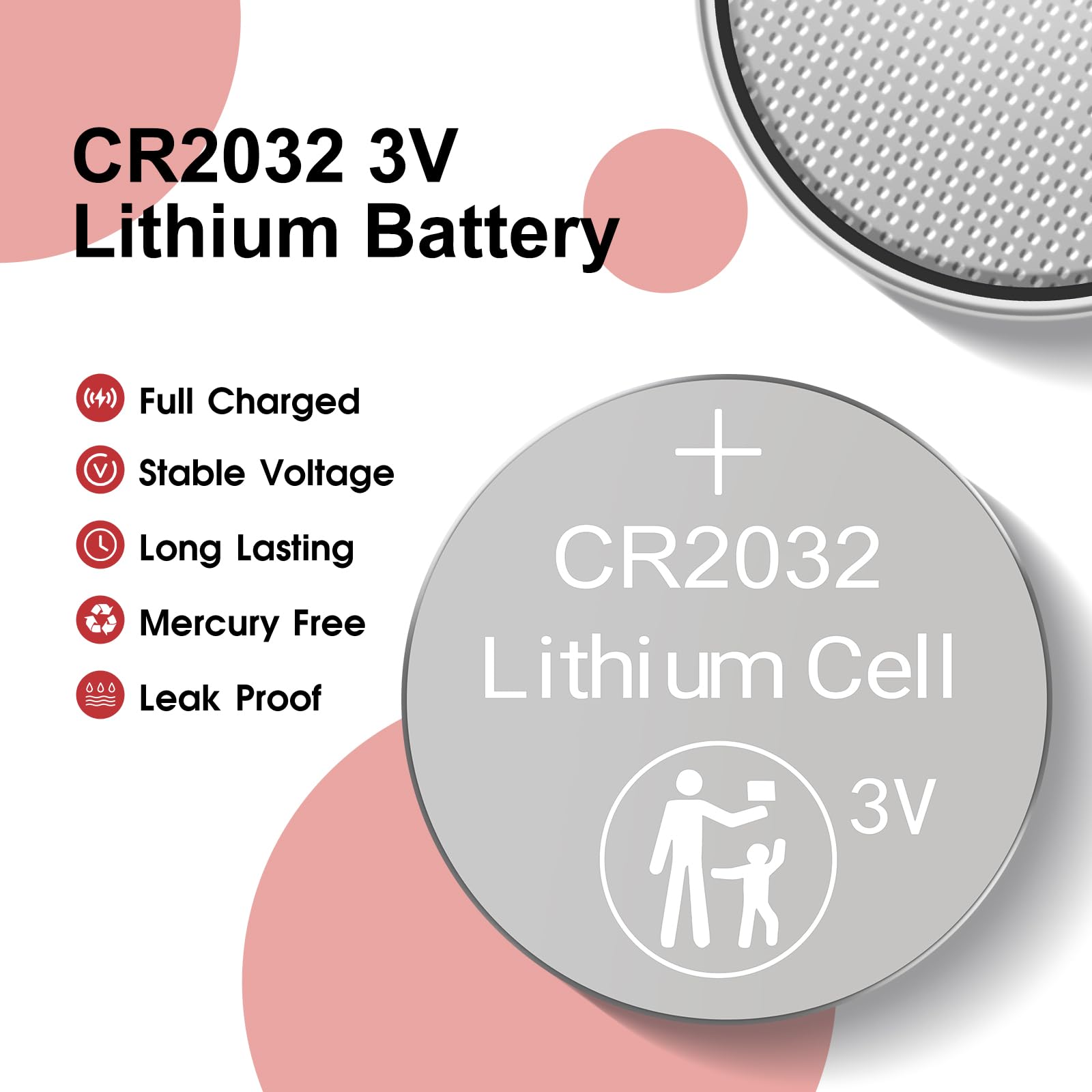 Cr2032 3V Lithium Battery, 20 Pack, 3V Button Cell Battery, Lithium Coin Battery For Watches, Calculators, Car Remote, Key Fob