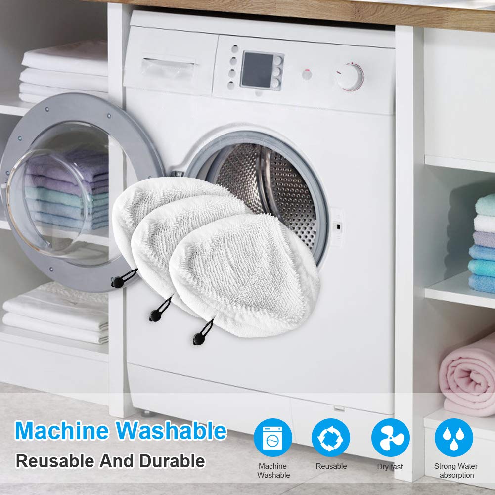 Fushing 6Pcs Steam Mop Pads,Reusable Washable Microfiber Steamer Cleaning Pads Replacement Pads Accessories For Steamboy X5 H2O