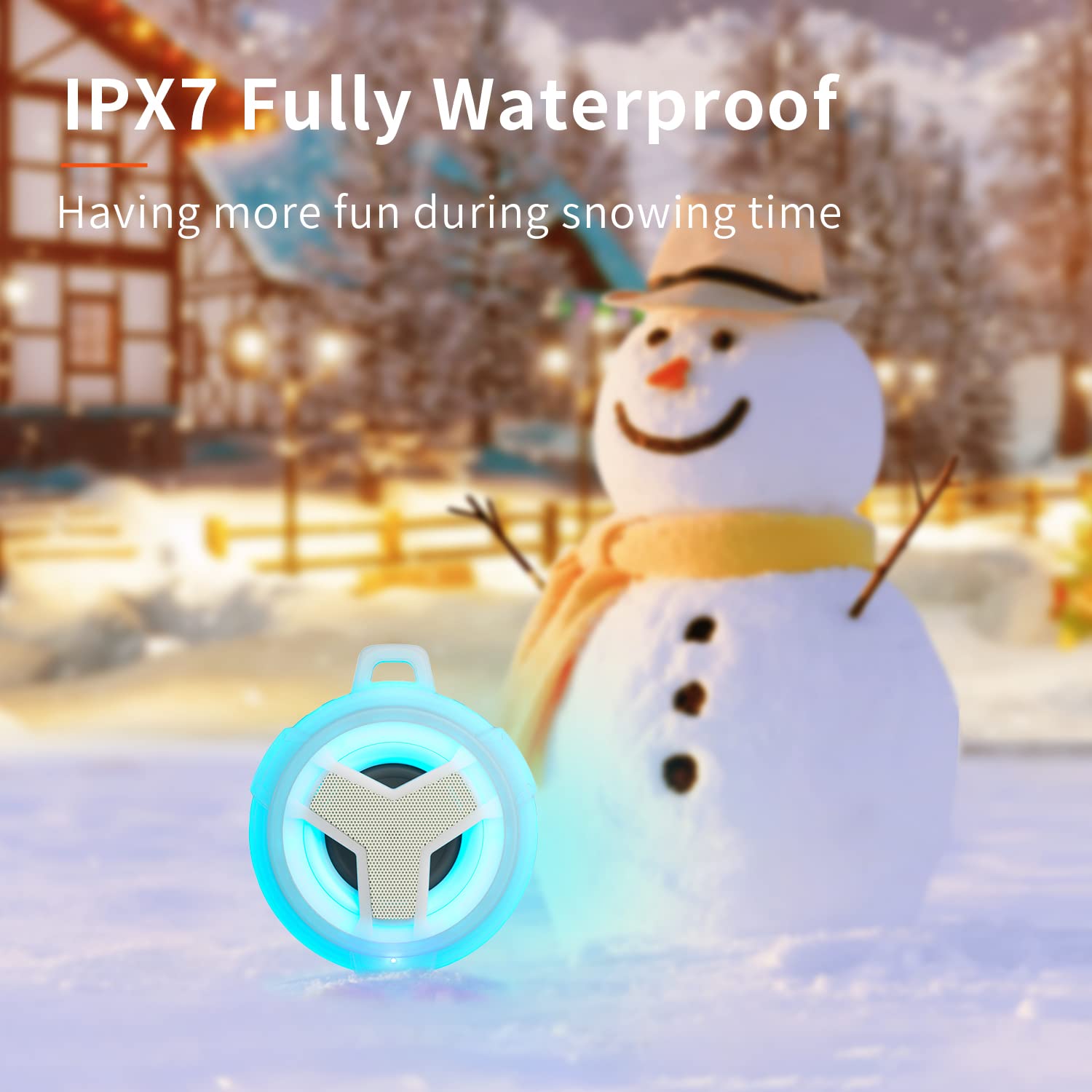 Eboda Bluetooth Shower Speaker, Portable Bluetooth Speakers, Ip67 Waterproof Wireless Speaker With Led Light, 2000Mah, True Wire