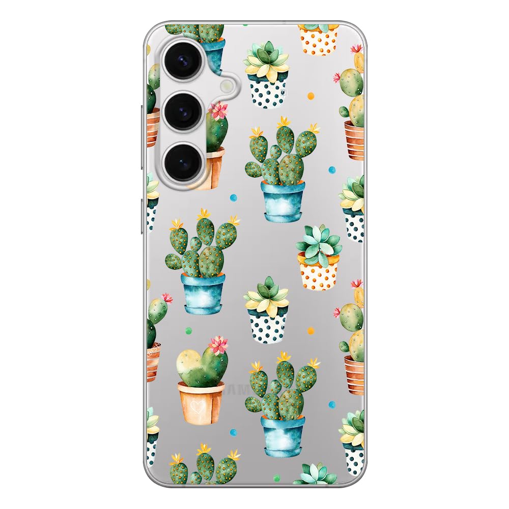 Blingy'S For Samsung Galaxy S25 Plus Case, Cute Cactus Design Fun Succulents Style Transparent Soft Tpu Protective Clear Case 6.