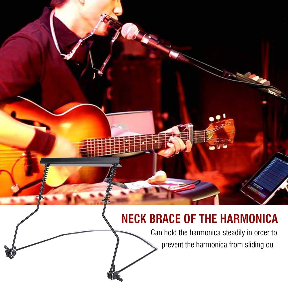Harmonica Neck Holder,Harmonicas For Adults Harmonica Set, Adjustable Metal 10 Holes Harmonica Neck Holder Rack Support Accessor