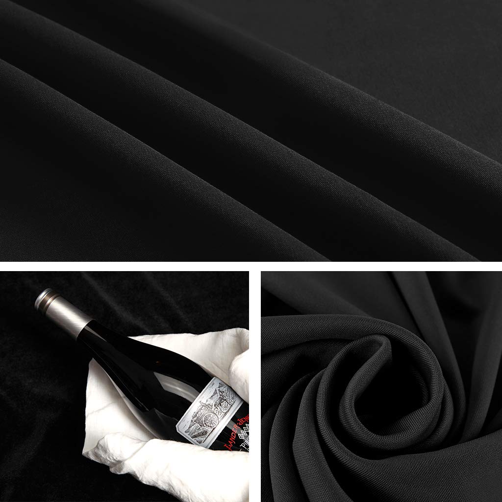 Cpliris 10X12Ft Black Backdrop For Photography, Large Seamless Polyester Fabric Pure Black Photo Backdrop Curtain For Portrait P