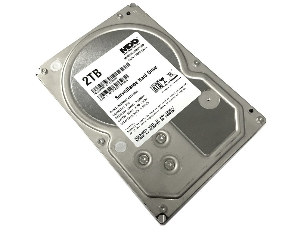 Maxdigitaldata 2Tb 32Mb Cache 7200Pm Sata 3.0Gb/S 3.5Inch Internal Surveillance Cctv Dvr Hard Drive (Md2000Gsa3272Dvr) (Renewed)