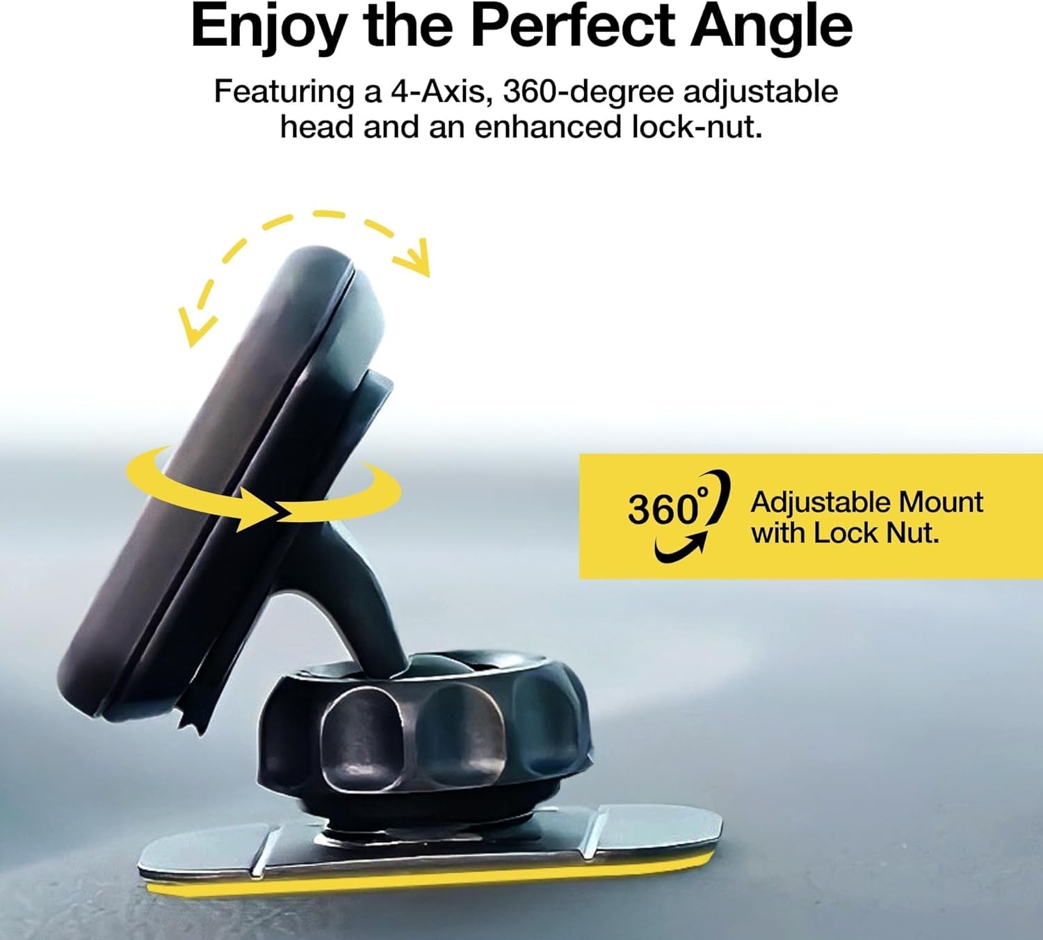 Scosche MAGDM2 MagicMount Magnetic Car Phone Mount for Dashboard, 360� Adjustable Magnet Head, Universal Cell Phone Holder for Car, Compatible with iPhone, Samsung, and All Devices