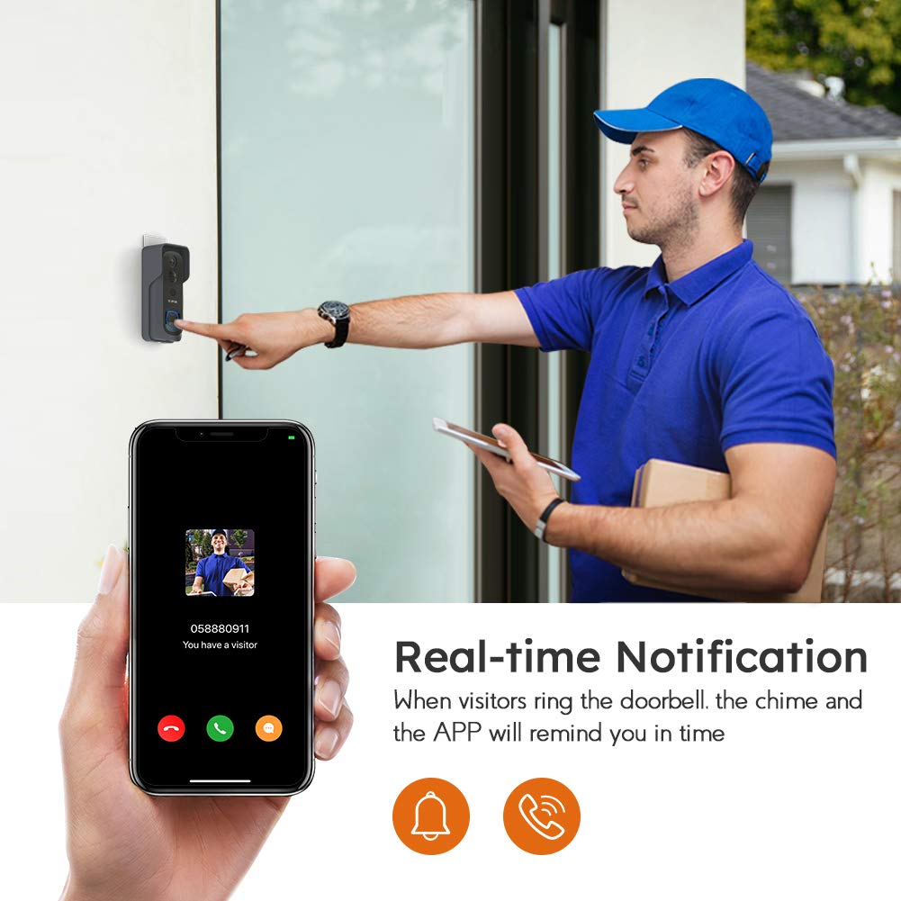 ***DISCONTINUED*** Silarius SIL-DOORBELL2MPBSDB 2MP, WiFi Battery Powered Smart Doorbell Camera + Chime (Outdoor IP65), Cloudedge app , includes 32GB MicroSD card