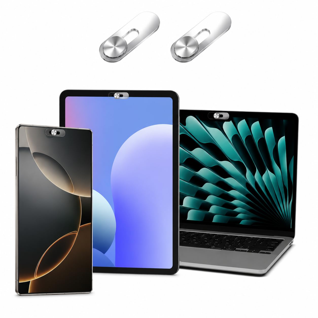 Front Camera Cover,Camera Privacy Covers Compatible with iPad, Webcam Privacy Cover,UltraThin Transparent Slide, Easy Install S