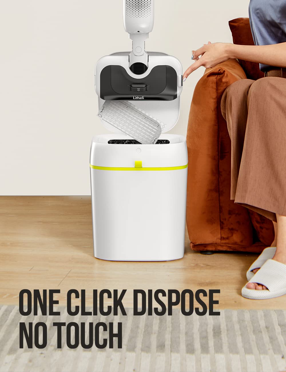 Litheli Cordless Vacuum Mop Cleaner, 2 In 1 Hard Floor Stick Vacuum, Wet Dry Mop, 2 Disposable Dust Boxes, 14 Disposable Pads &