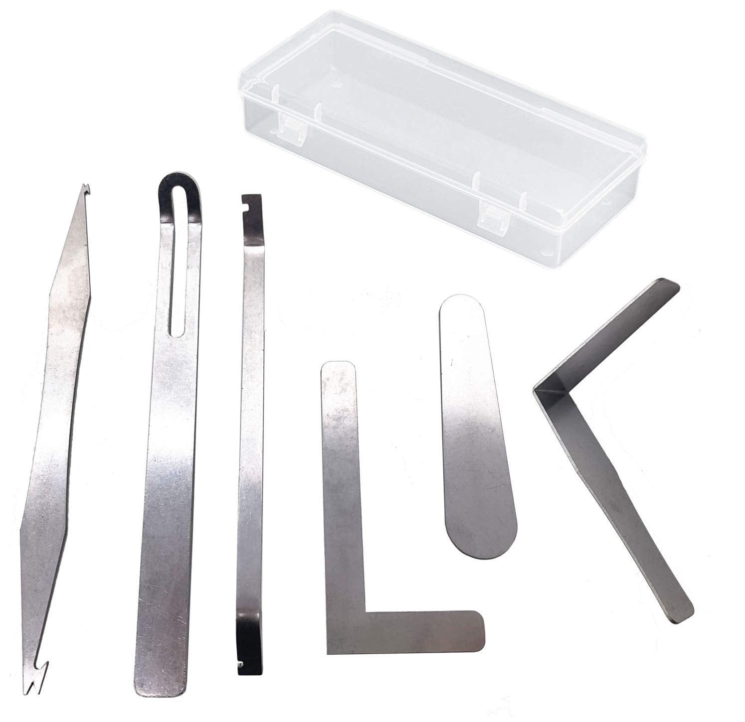 Jiayouy 6Pcs Saxophone Repair Tool Woodwind Instrument Maintanance Kit Stainless Steel Key Cover Adjusting Spring Hook Trimming