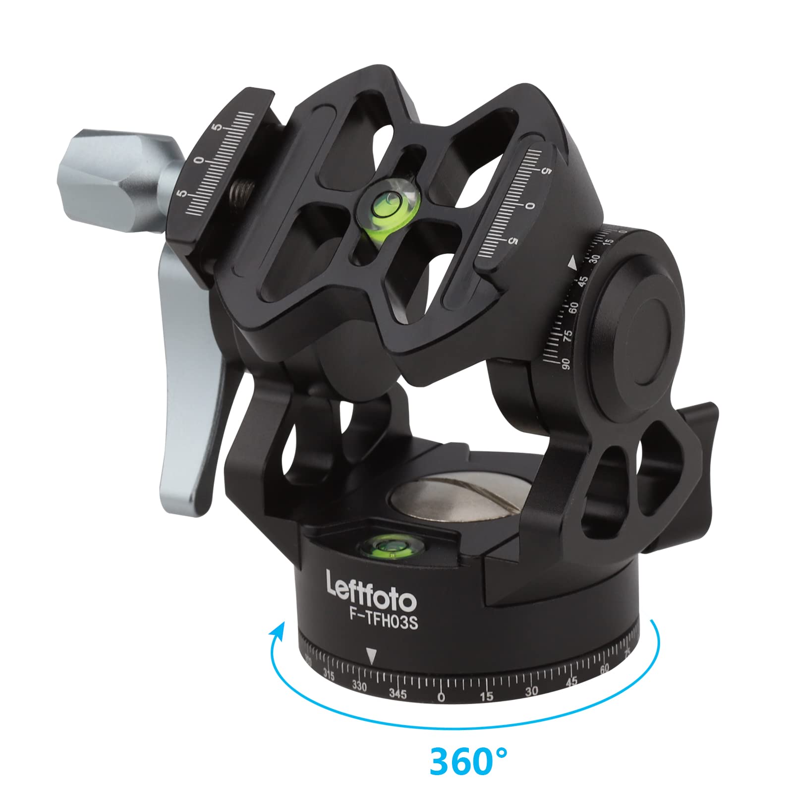 Leftfoto Video Tripod Fluid Head With Arca Plate,Lightweight Panorama Base Head For Dji Rs2/3 Gimbals Compact Video Cameras And