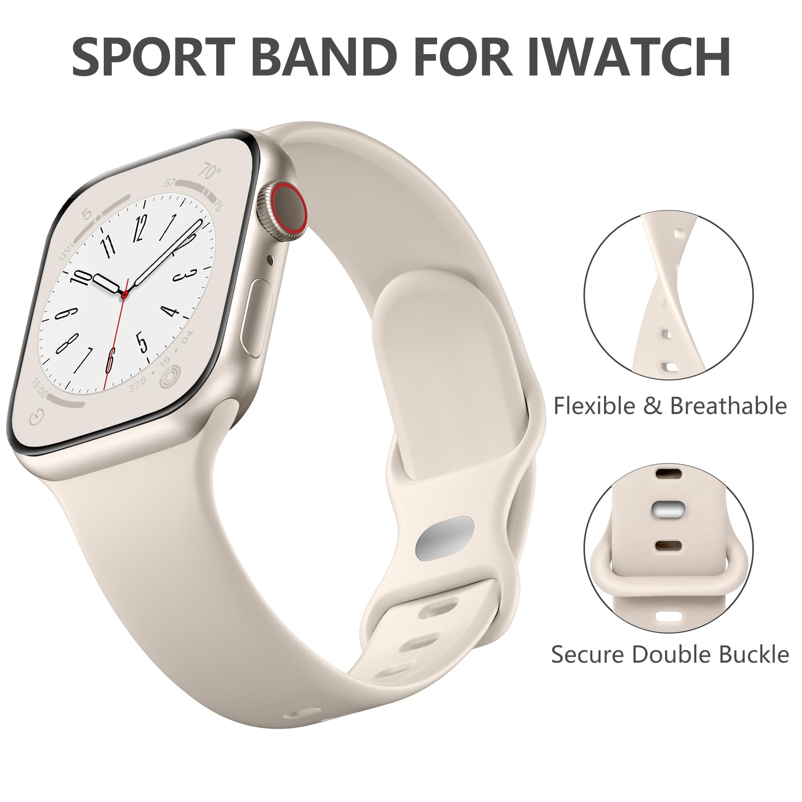 Daqin Sport Band Compatible With Apple Watch Bands 40Mm 38Mm 41Mm 42Mm 44Mm 45Mm 46Mm 49Mm For Women Men, Soft Silicone Waterpro