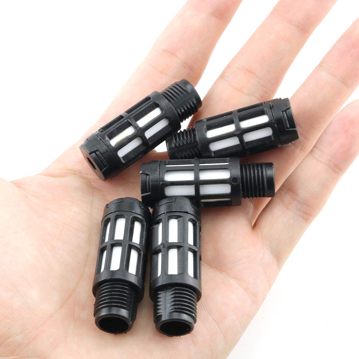 E Outstanding Noise Reducer 5Pcs 1/4Inch Npt Black Plastic Pneumatic Air Compressor Exhaust Muffler Silencer