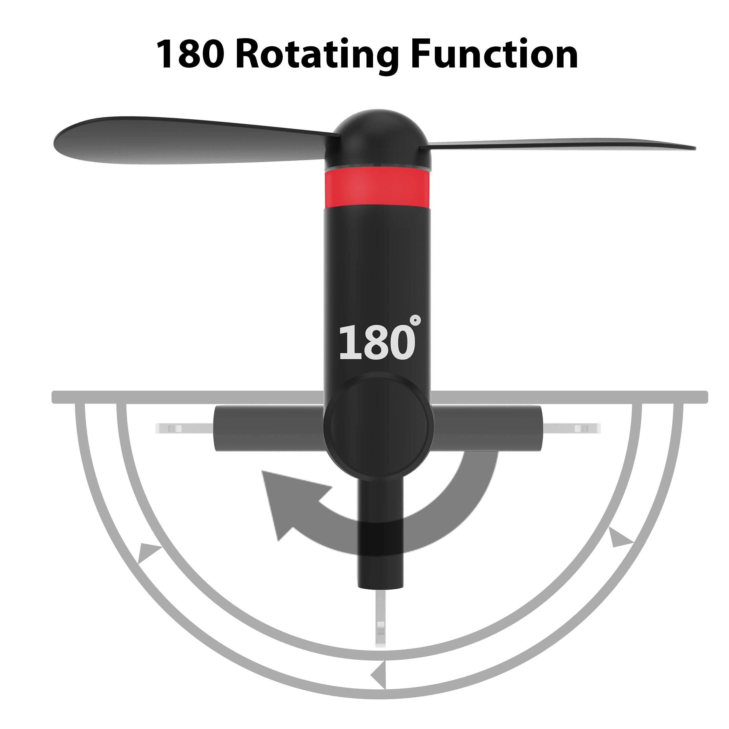 Xnmbcre Genuie Fan For Iphone(2 Packs), Mini Fan With 180 Rotating, Strong Wind, Lightweight Compatible For Iphone, Ipad, Ipod A