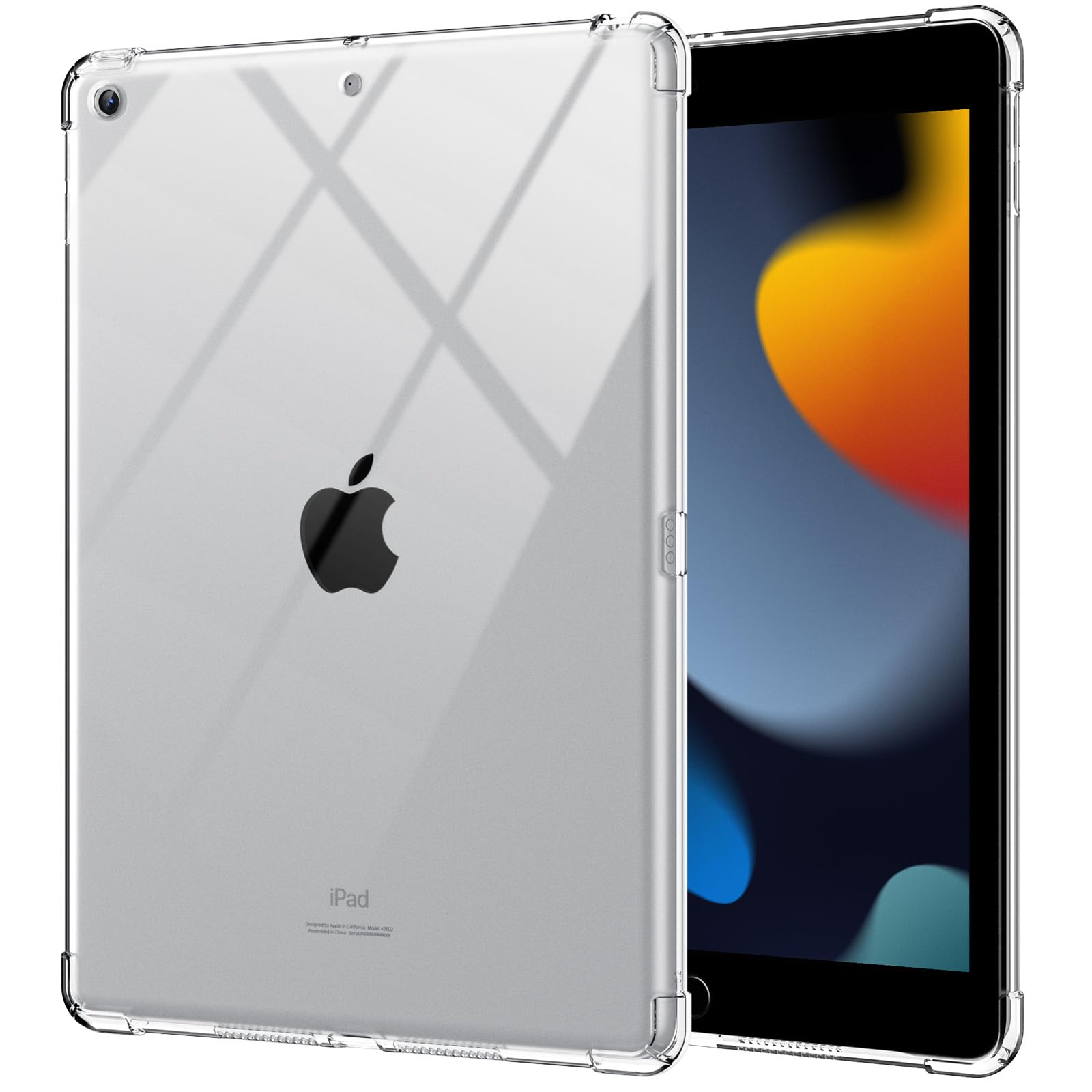 Blosomeet Clear Case for iPad 9th Generation 2021 & iPad 8th Generation 2020 & iPad 7th Generation 2019 10.2 inch with Slim Shoc
