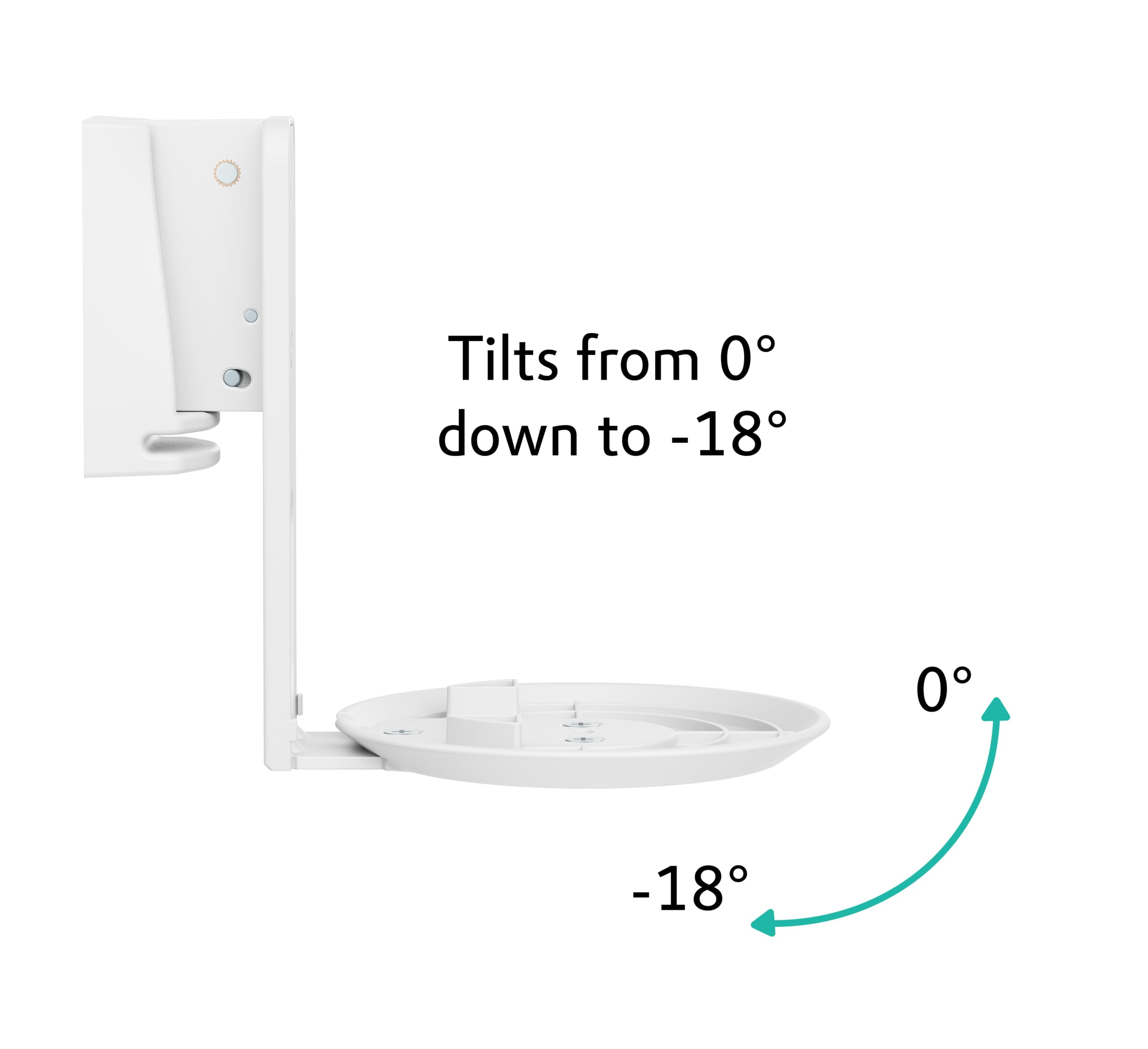 Ynvision.Design Adjustable Wall Mount Compatible With Sonos Era 100 Speaker   White 2 Pack