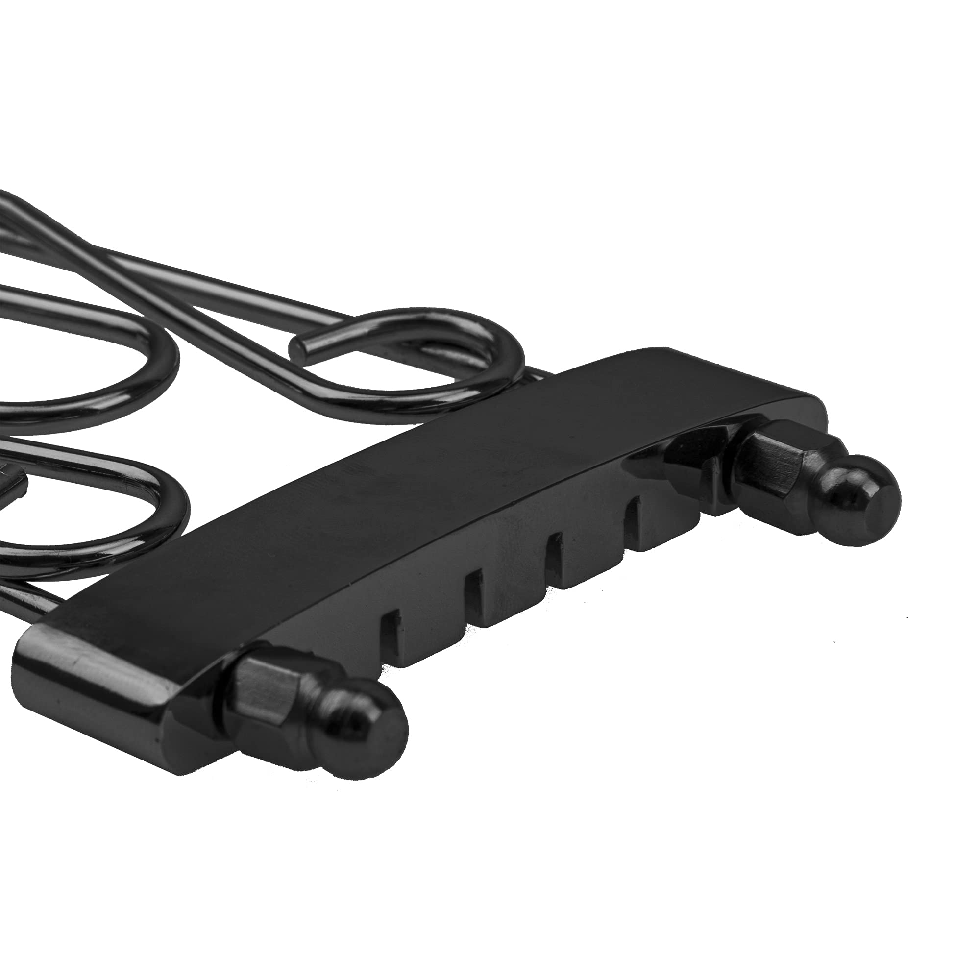 1Pcs Yootones 6 String Trapeze Tailpiece Guitar Bridge With Screws Compatible With Jazz Archtop Electric Guitars (Black)