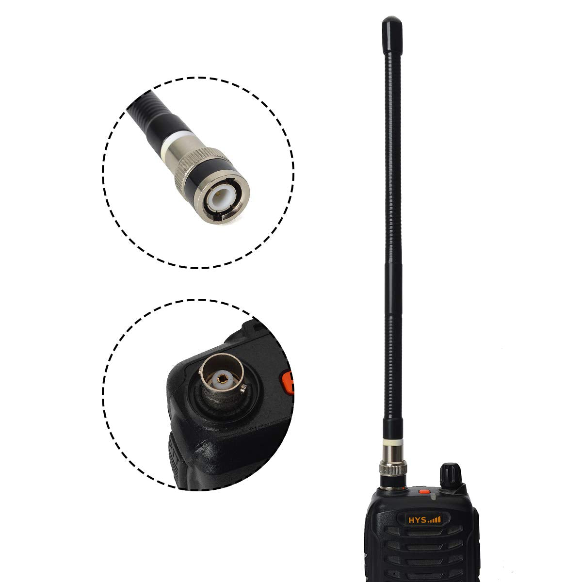 Uayesok Handheld Cb Radio Antenna 27Mhz Bnc Radio Scanner Antenna Flexible Soft Whip For Cobra Midland Uniden Portable Hand Held