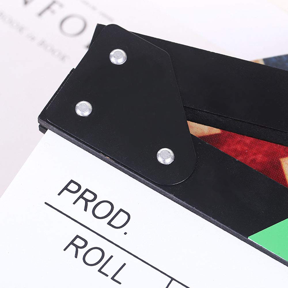 Beron Professional Vintage Tv Movie Film Clap Board Slate Cut Prop Director Clapper (Colorful)