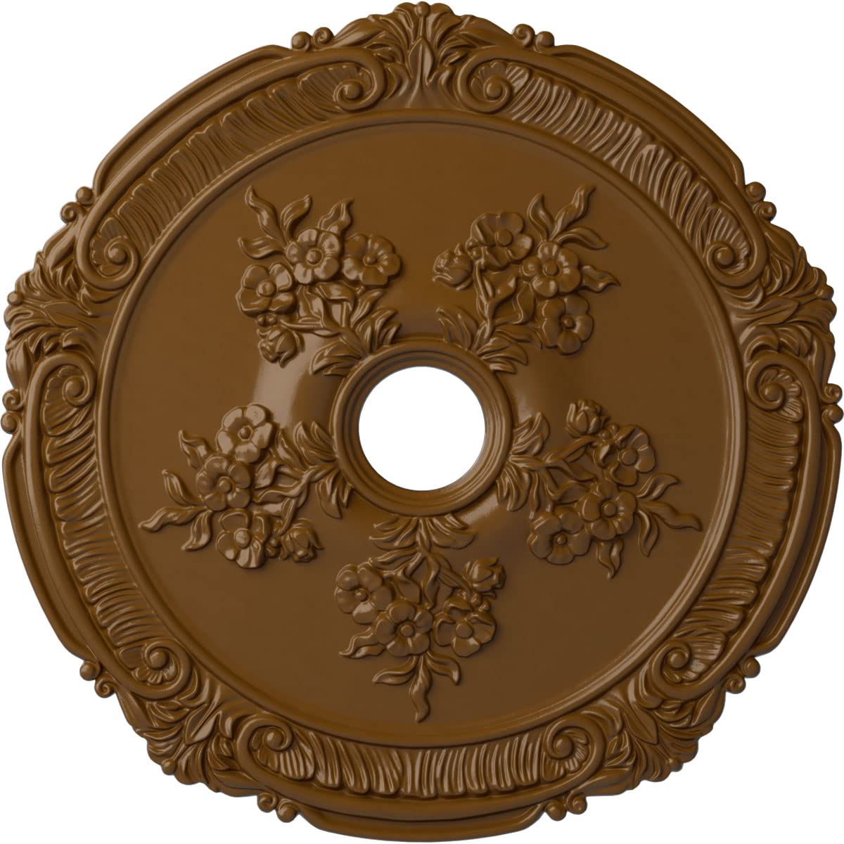 Ekena Millwork Cm26Atstf Attica With Rose Ceiling Medallion, 26''Od X 3 3/4''Id X 1 1/2''P, Hand Painted Smokey Topaz