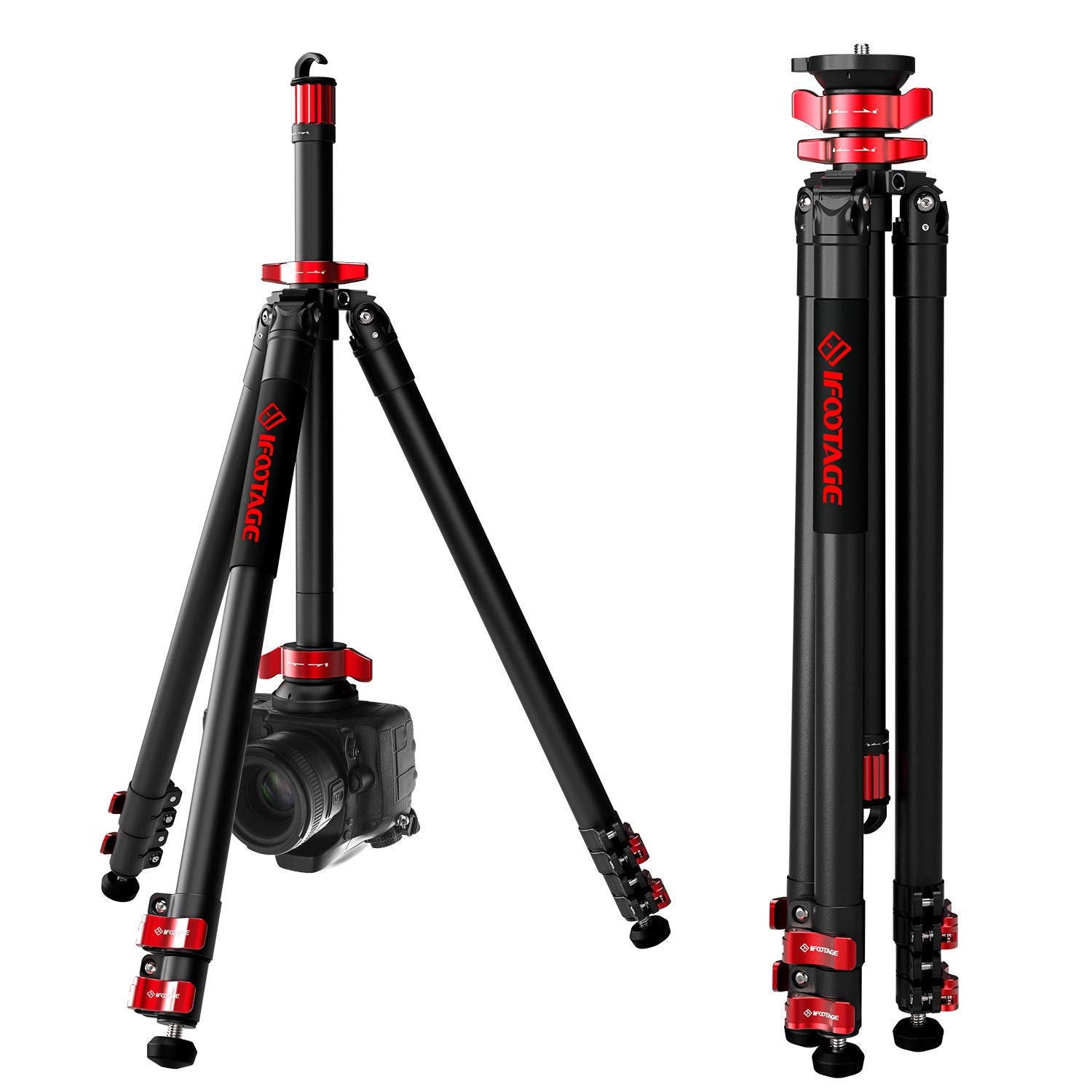 Ifootage 65'' Aluminum Camera Tripod, Professional Video Tripod 3 Sections With Centre Pole, Compatible With Canon, Nikon, Sony 