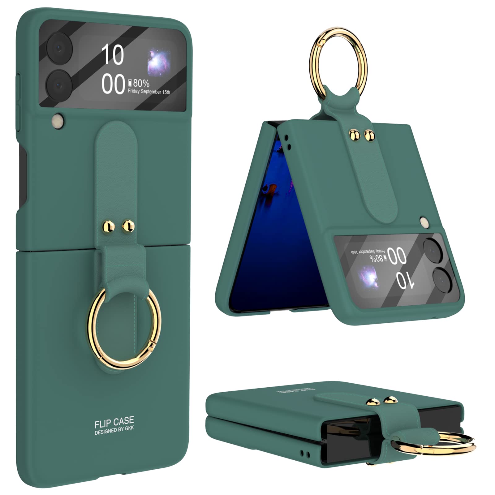 Galaxy Z Flip 4 Case With Hinge Protection Samsung Silicone Protective Cover With Ring Phone Case For Samsung Galaxy Flip 4 5G  