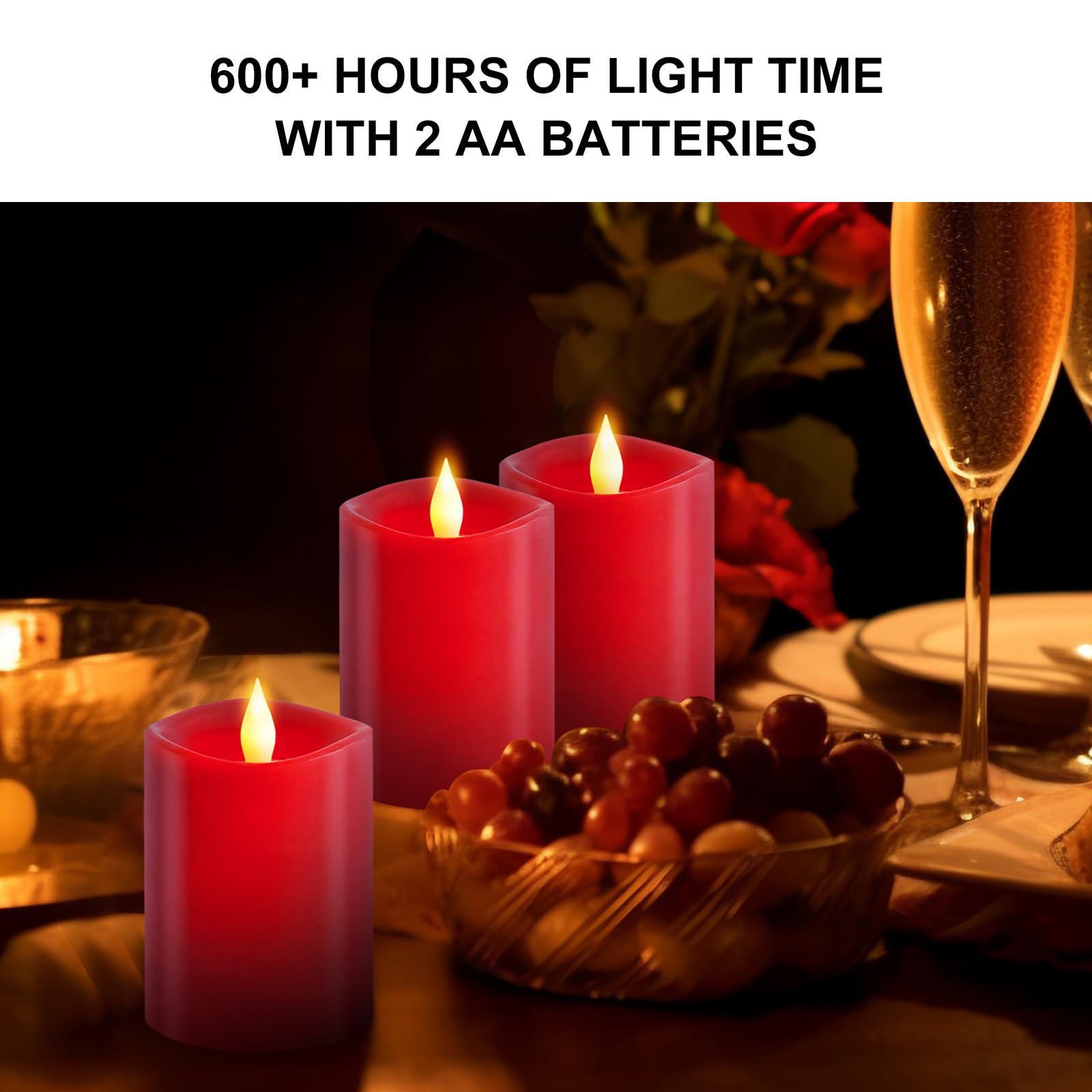 Milysoek 3X4 Flickering Flameless Candles Set Of 3,Real Wax Pillar Led Candles Flickering,4 Inch Flameless Candles With Remote,B