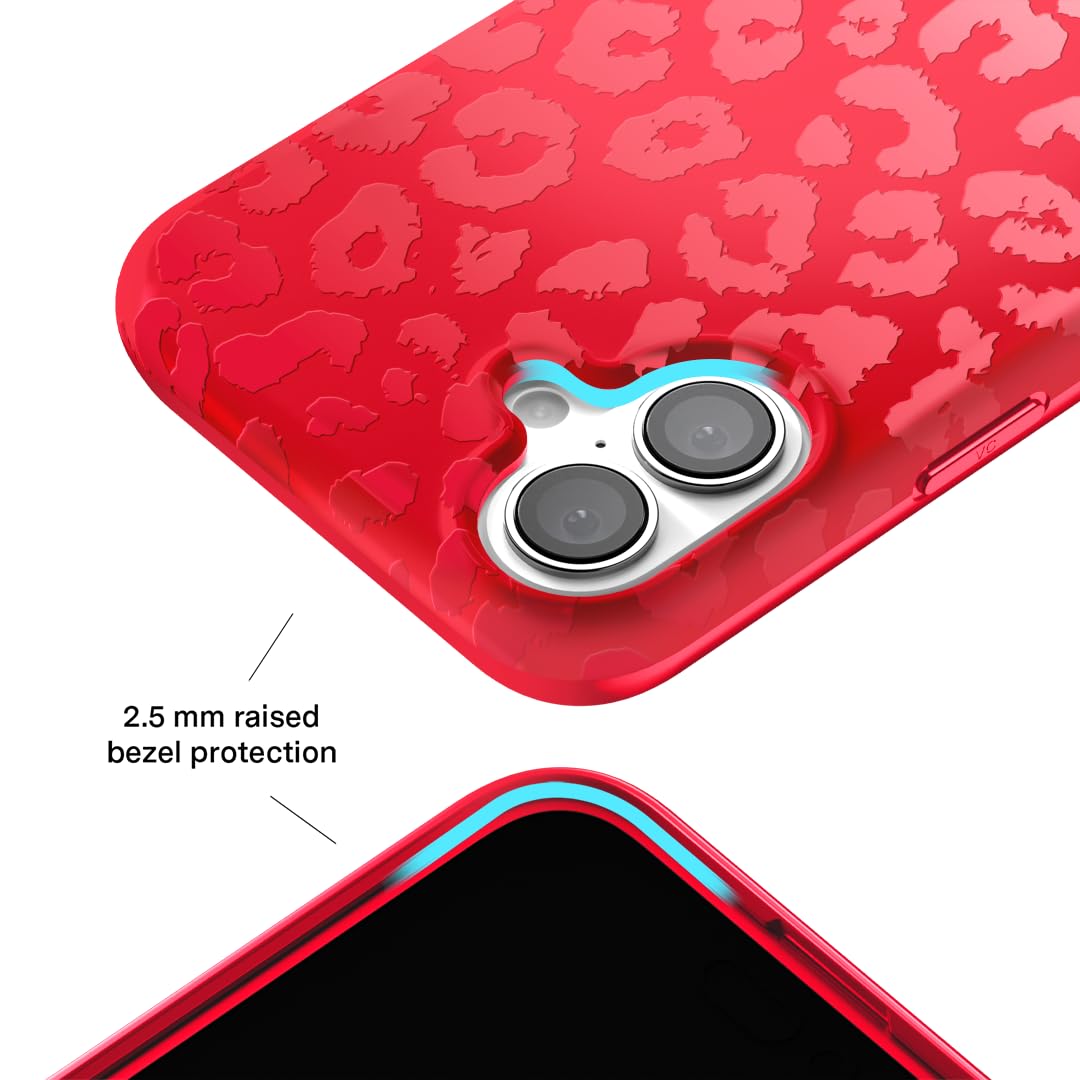 Velvet Caviar For Iphone 16 Plus Case [8Ft Drop Tested] Compatible With Magsafe   Red Leopard Animal Print