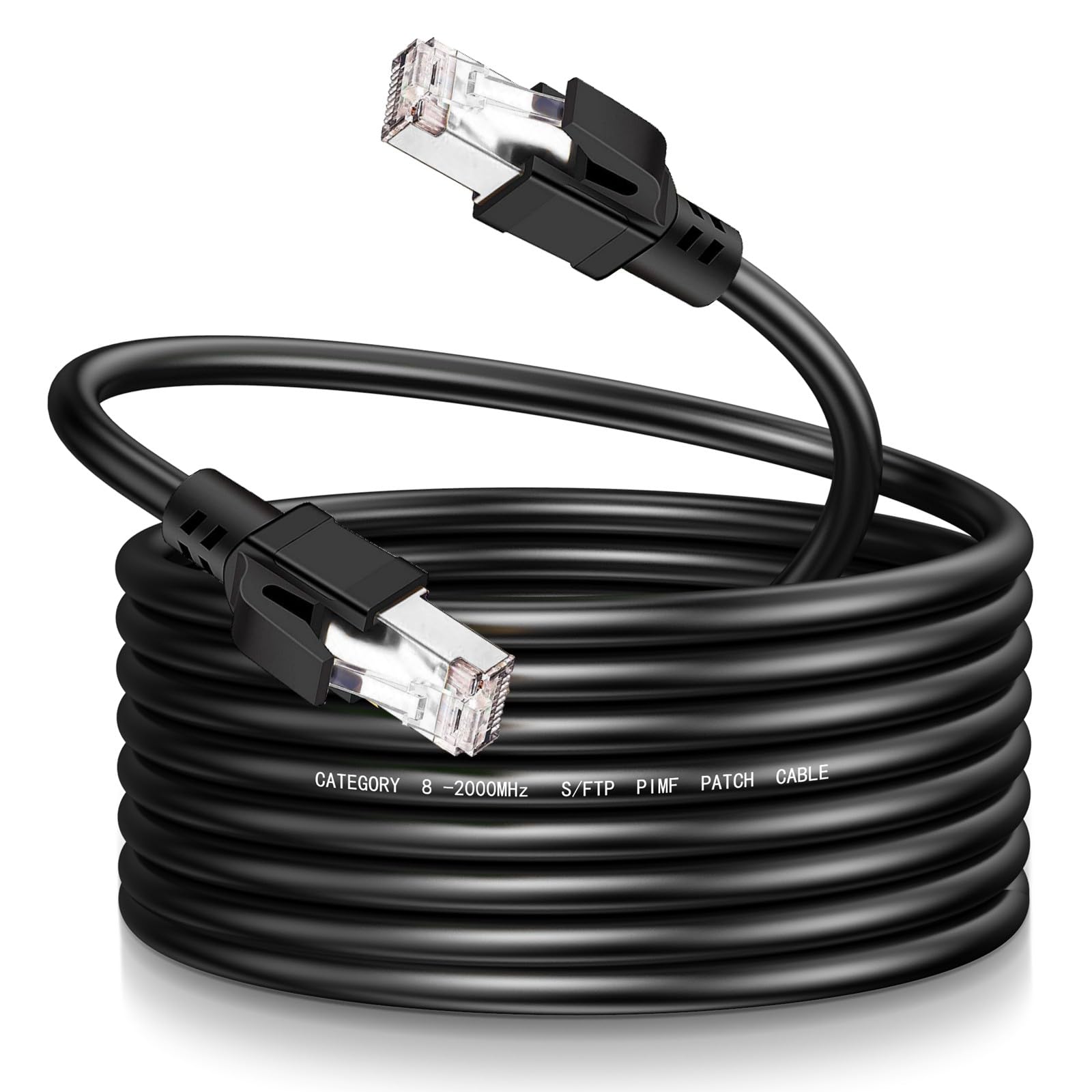 Lteirwe Cat8 Ethernet Cable 300Ft S/Ftp Outdoor&Indoor Heavy Duty High Speed 26Awg Internet Network 40Gbps 2000Mhz Rj45 Shielded