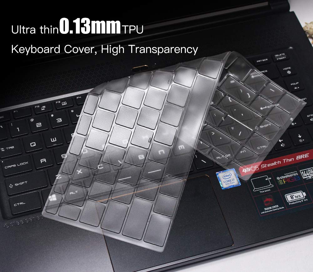 Imcomor For Msi Gs65 Gf63 Ps63 Keyboard Cover Soft Ultra Thin Clear Skin For Msi Gs65 Gf63 Stealth Thin 15.6'', Msi Ps63 P65 Wp6