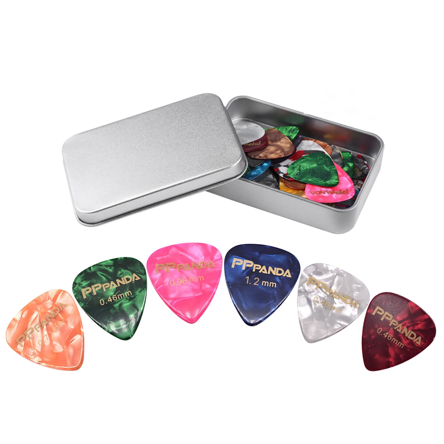 Pppanda Guitar Picks 48Pcs, Guitar Plectrums For Your Electric, Acoustic, Or Bass Guitar Thin, Medium, Heavy 0.46 0.58 0.71 0.84