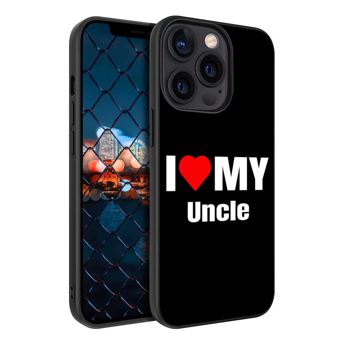 I Love My Uncle Red Heart Decor Phone Case For Iphone 14 13 12 11 Pro Max Mini Xr Xs Max 8 Plus 6S Plus Samsung Galaxy S23 S22 S