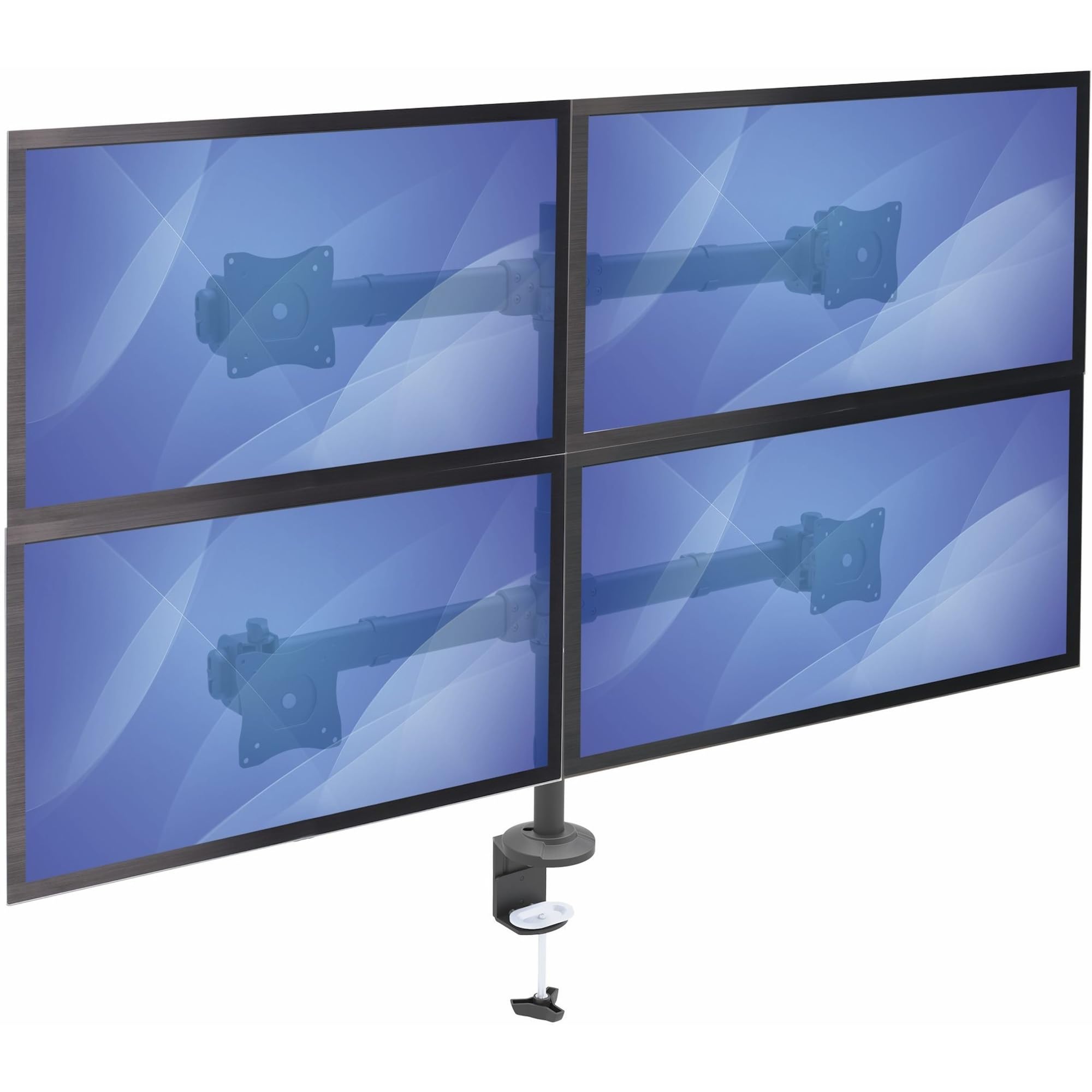 Startech.Com Desk Mount Quad Monitor Arm   Ergonomic Vesa 4 Monitor Mount 2X2 Up To 27''   Articulating & Height Adjustable Pole