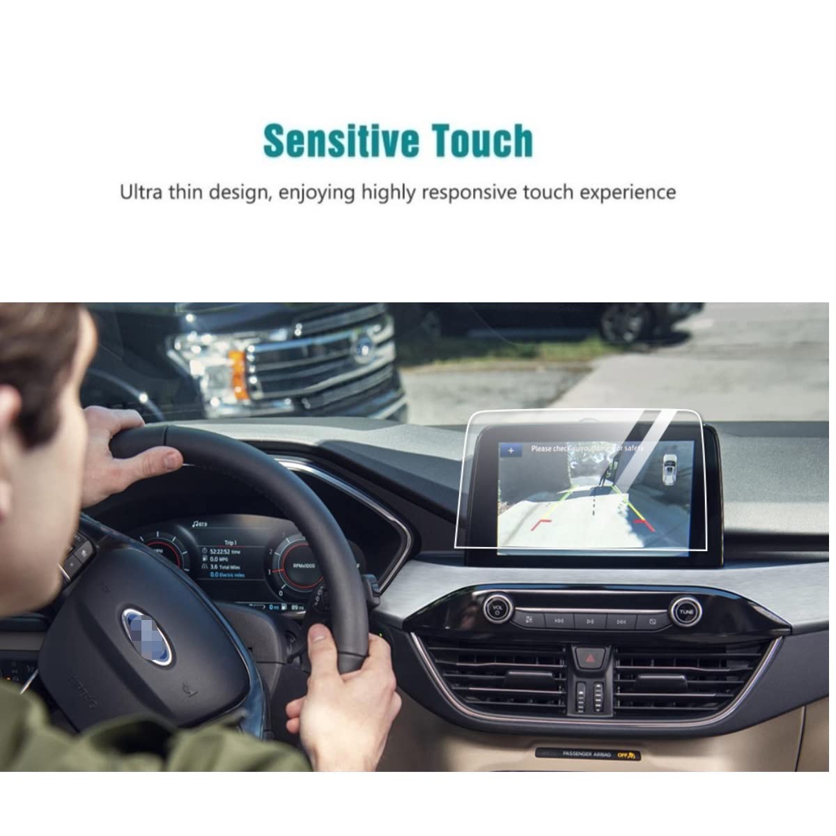Screen Protector Compatible With 2020 2021 Ford Escape Sync3 Touch Screen,Anti Glare,Anti Scratch,Shock Resistant,Flyingchan,Navigation Accessories