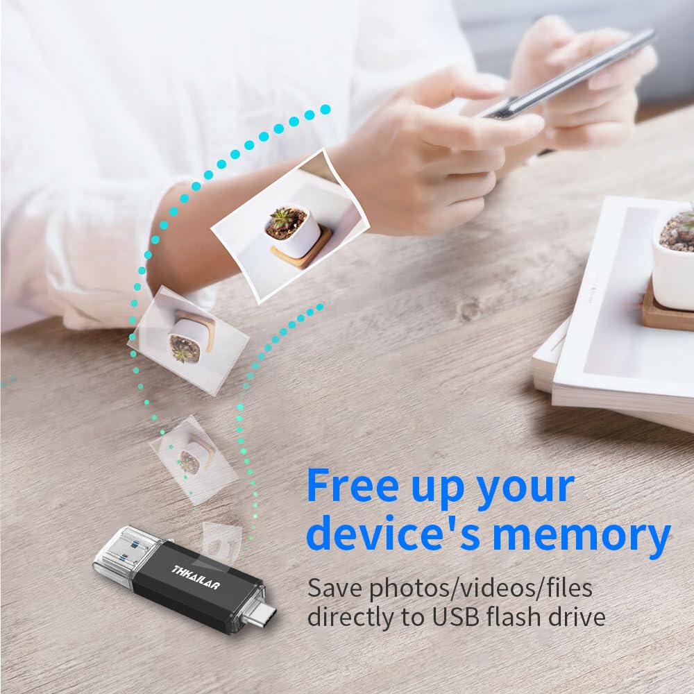 Thkailar Usb C Thumb Drive 128Gb Otg Usb 3.1 Flash Drive Dual For Business Traveler Compatible With Android Phone/Pc/Mac Pro Ext