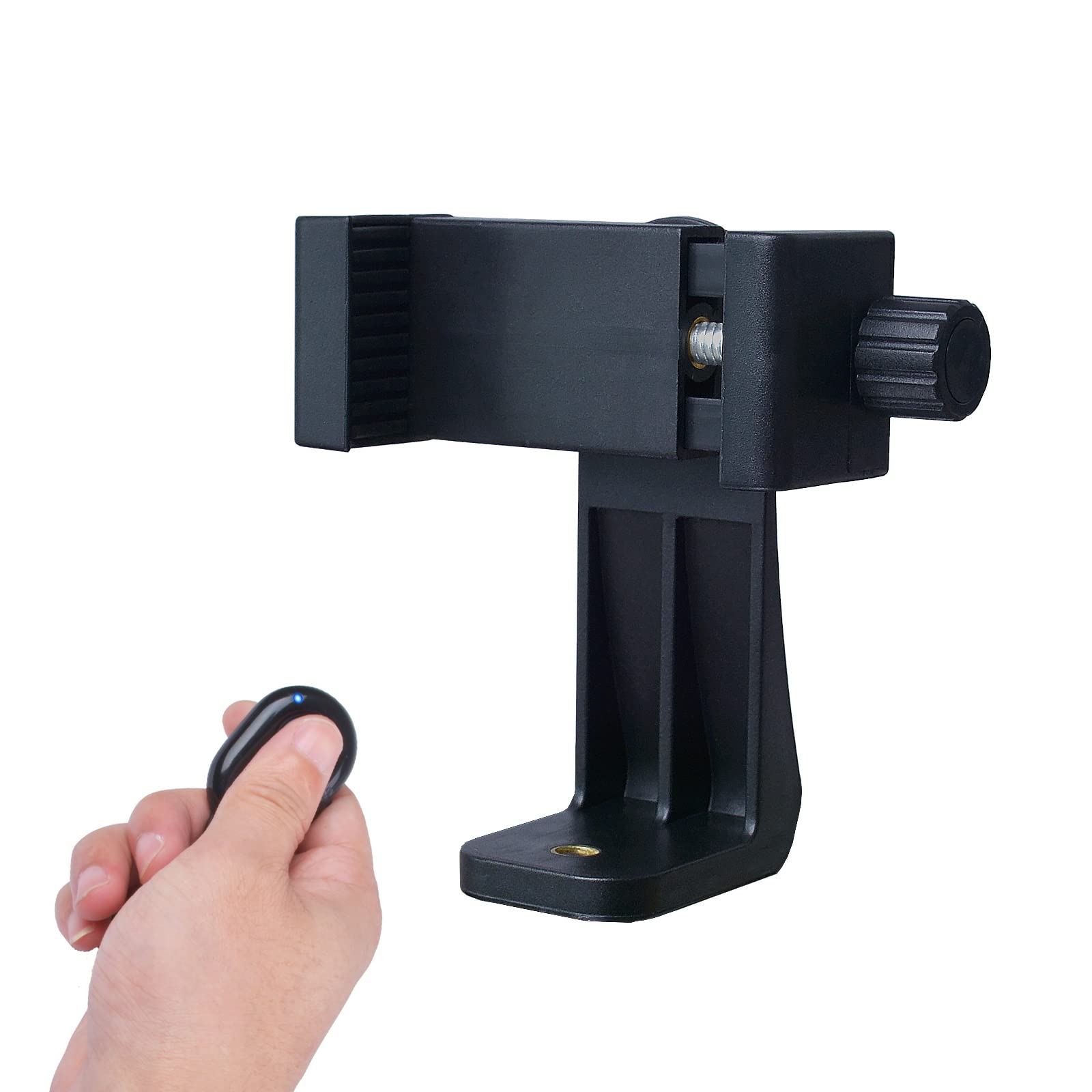 Ruittos Phone Tripod Mount Adapter With Smartphone Remote Controller, Phone Holder Clip Compatible With Iphone And Other Cell Ph