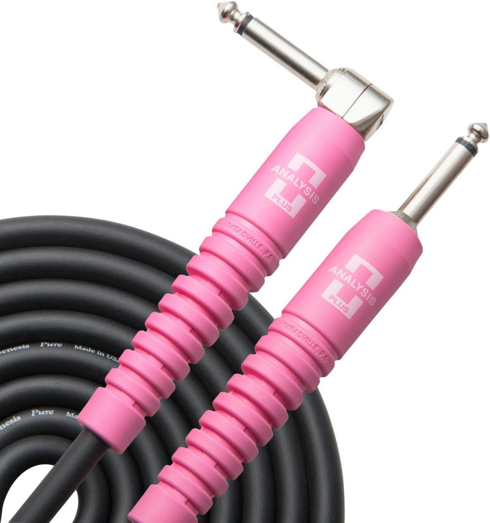 Analysis Plus Standout Pink Genesis Pure Instrument Cable 20Ft Straight To 90