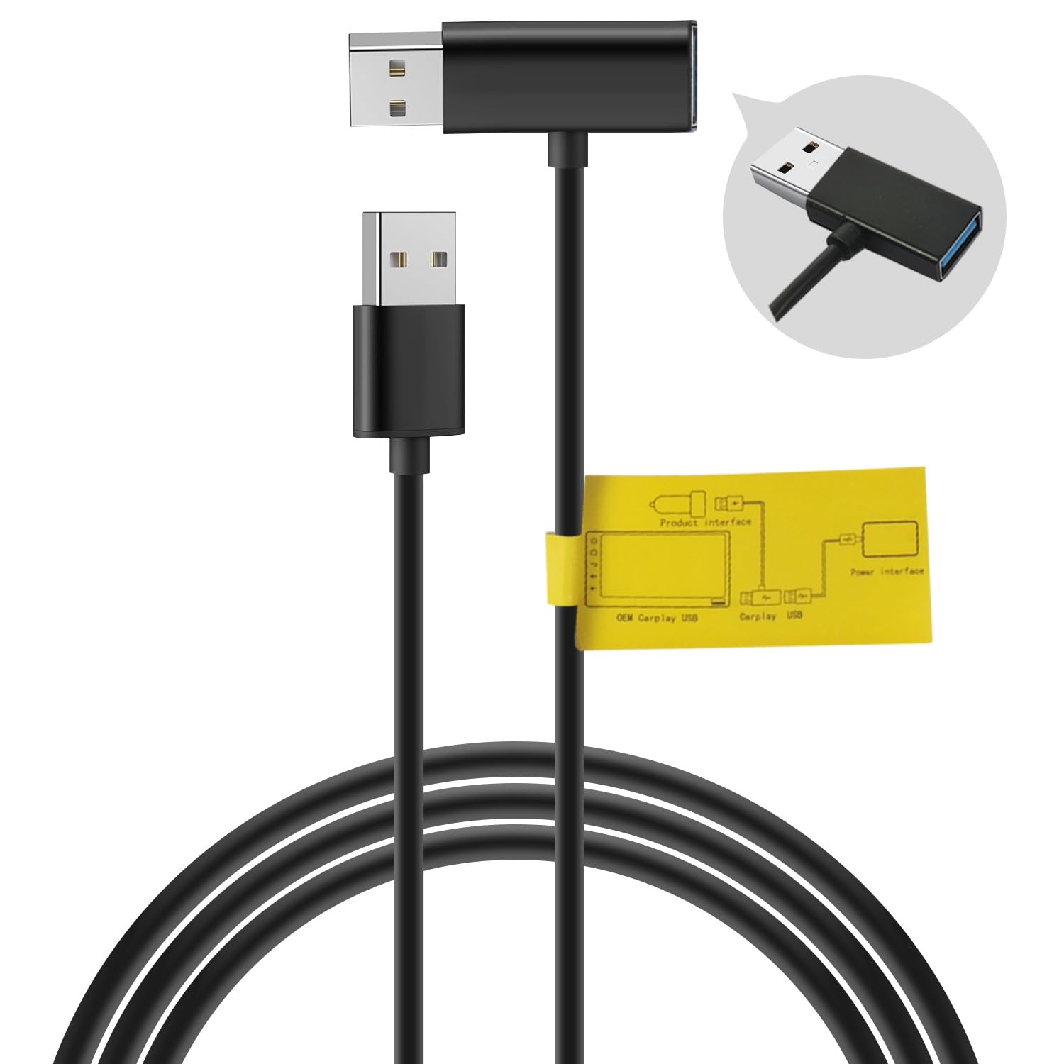 Flgocexs USB Splitter, USB Power Data Adapter YCable, Black