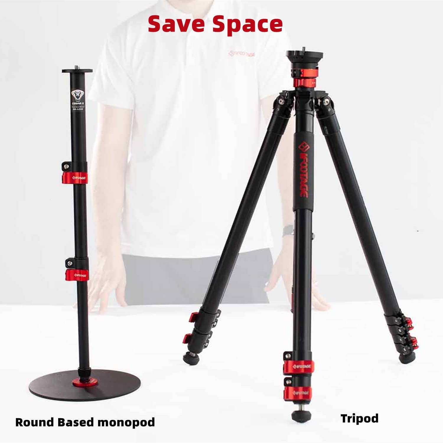 Ifootage Cobra Rb A300,Round Base Monopod,Professional Camera Aluminium Monopod With Quick Adjustment Height Buckle,Compatibilit