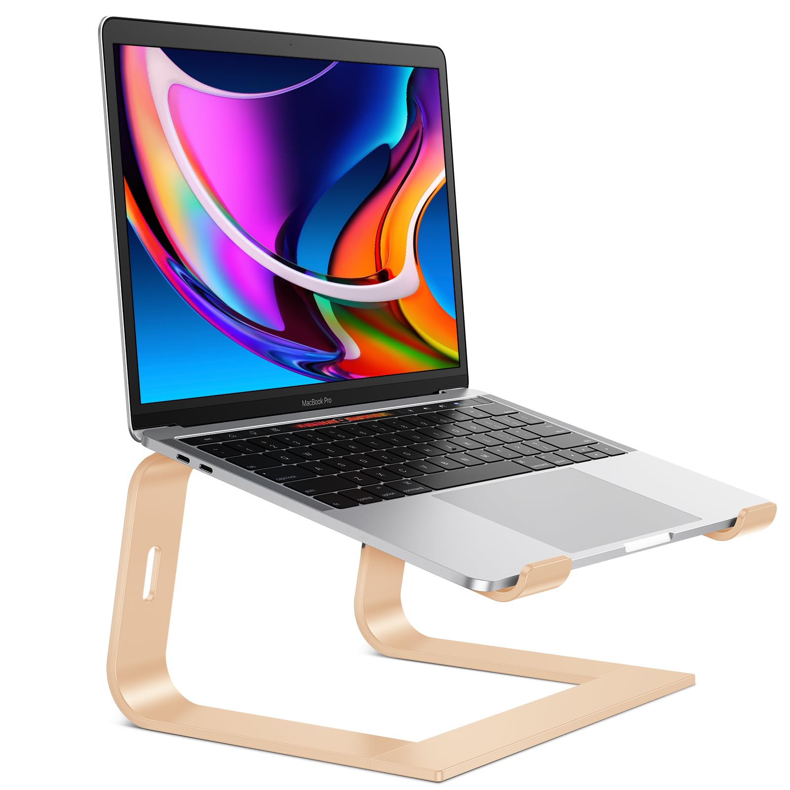 Omoton Laptop Stand, Detachable Laptop Mount, Aluminum Laptop Holder Stand For Desk, Compatible With Macbook Air/Pro, Dell, Hp And All Laptops (11 16 Inch), Gold