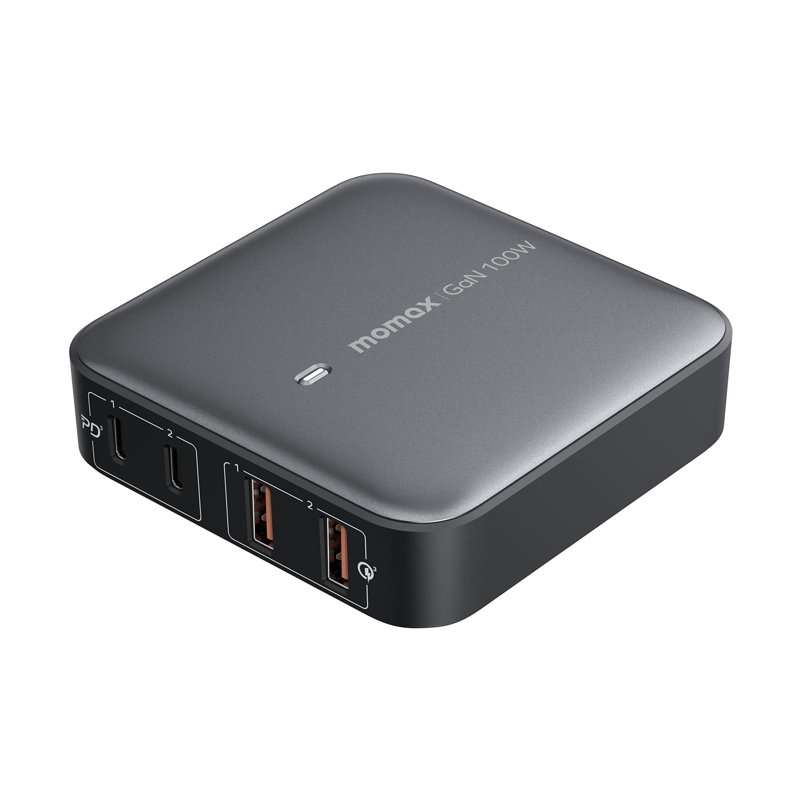 Momax Usb C Charging Station 100W, Gan Technology, Pd & Qc 3.0 Fast Charging, 4 In 1 Port Charger Hub For Macbook Pro, Laptop, I