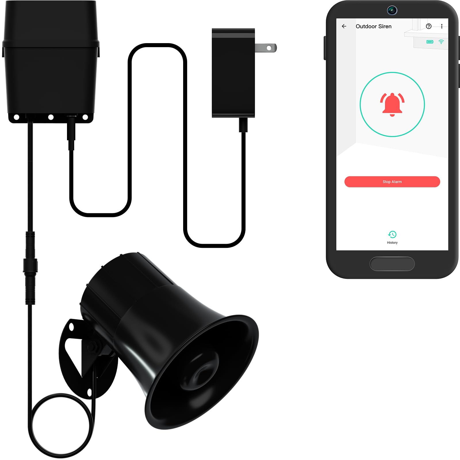 Outdoor Alarm Controller 2, Siren/Alarm/Relay Controller, 12Vdc Out, 12Vdc In, 130Db Siren With 12Vdc On, 110Db Siren With Battery Only, Yolink Hub Required For Full Functionality!